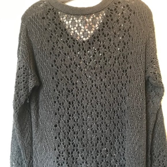 SUNDANCE Petite Small linen oversized open-knit sweater - Picture 2 of 6